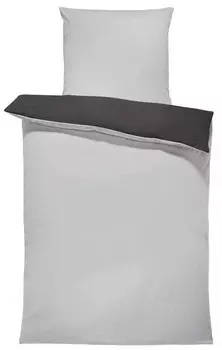 Двустороннее постельное белье One-Home Uni grau 135x200 cm, 135x3x200 см, серый