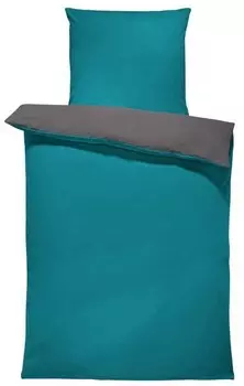 Двустороннее постельное белье One-Home Uni petrol 135x200 cm, 135x3x200 см цвет petrol