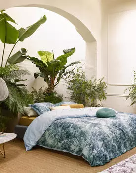 Двустороннее Постельное белье осень/зима 2021 сатин Essenza, синий