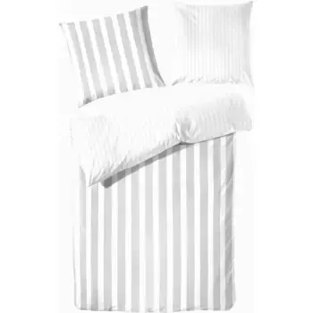 Двустороннее постельное белье Primera «Дельф», в полоску, серебряный