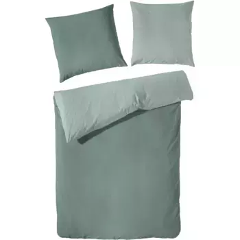 Двустороннее постельное белье Primera "Катя", двухцветное, с мелким графичным рисунком, размером от 135х200 см, цвет tannengrn