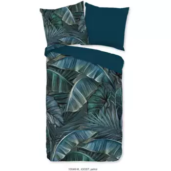 Двустороннее постельное белье PURE Luxury Collection «Joost», микрофибра, 135x200, легкое в уходе, молния, двусторонний вид, бензин, цвет Petrol