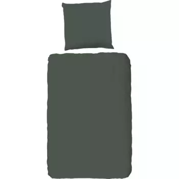 Двустороннее постельное белье PURE Luxury Collection "Pure uni", микрофибра, 135х200, 2 шт., легкое в уходе, однотонное зеленое, молния, цвет olivgrn/olive/grn