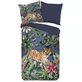 Двустороннее постельное белье PURE Luxury Collection «Kane», микрофибра, 135х200, легкое в уходе, молния, двусторонний вид, тигровый, цвет Multi