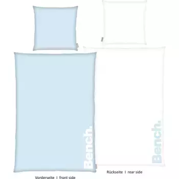 Двустороннее постельное белье» Скамейка по размеру. 135x200 или 155x220 см", хлопковое постельное белье, современное постельное белье с двусторонним видом Bench., светло-голубой