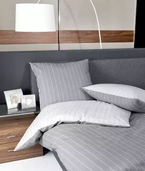 Двустороннее Постельное белье танго из хлопчатобумажной ткани Janine, серебряный