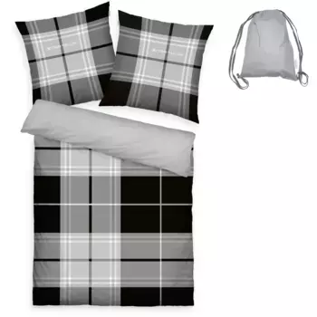 Двустороннее постельное белье TOM TAILOR HOME» Эрик в размере. 135х200 или 155х220 см", на молнии, с БЕСПЛАТНЫМ дополнением: спортивной сумкой, цвет grau-anthrazit