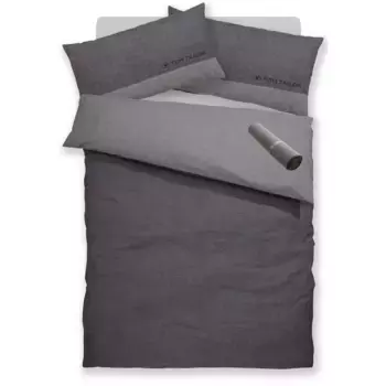 Двустороннее постельное белье TOM TAILOR HOME «Генри в размере. 135х200 или 155х220 см", постельное белье из хлопка, с БЕСПЛАТНЫМ дополнением: спортивным полотенцем, цвет grau-anthrazit