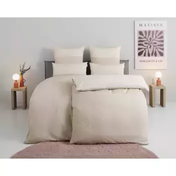 Двустороннее постельное белье TOM TAILOR HOME «Генри в размере. 135х200 или 155х220 см", постельное белье из хлопка, с БЕСПЛАТНЫМ дополнением: спортивным полотенцем, бежевый