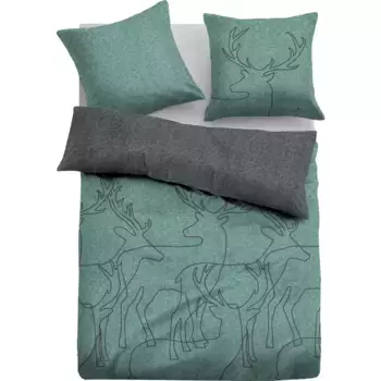 Двустороннее постельное белье TOM TAILOR «Леннарт», производство Германия, уютный качественный лен (фланель) из 100% хлопка с эффектом меланжа. С молнией Tom Tailor Home, цвет mint