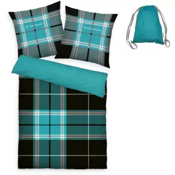 Двустороннее постельное белье Tom Tailor Home Эрик, petrol-anthrazit