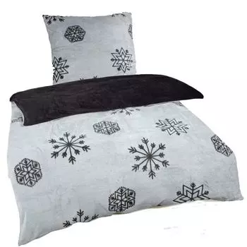 Двустороннее постельное белье зимнее из плюша, кашемира, флиса, лазерной резки, 2 шт. 4 шт 135х200 80х80: 2 шт. / Светло-серый aboutyourhome-shop