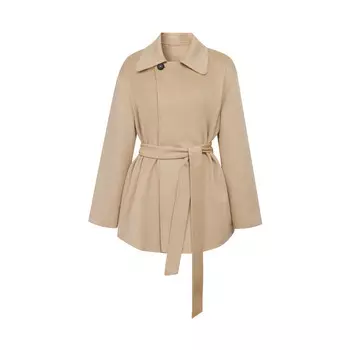 Двустороннее шерстяное пальто Deep Breath с поясом, бежевый