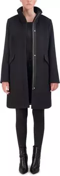 Двустороннее шерстяное пальто на молнии Cole Haan, черный