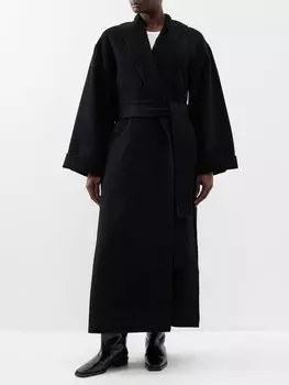 Двустороннее шерстяное пальто с запахом trullem By Malene Birger, черный