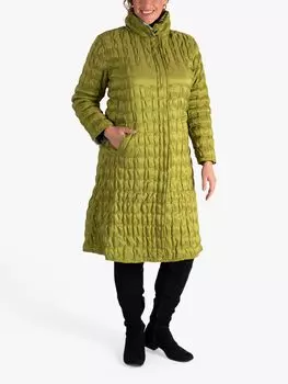 Двустороннее стеганое длинное пальто chesca, лайм/осень