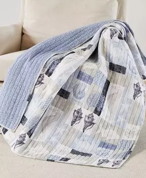 Двустороннее стеганое покрывало Cerralvo, 50 x 60 дюймов Levtex, синий