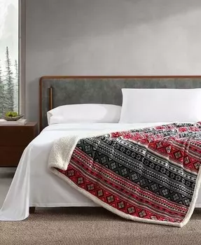 Двустороннее ультрамягкое плюшевое флисовое одеяло, 60 x 50 дюймов Eddie Bauer, красный