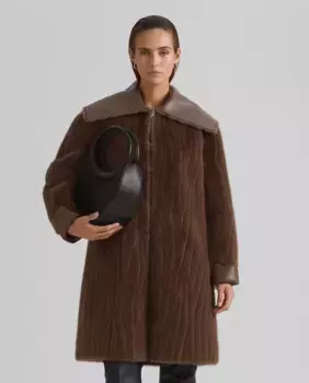 Двустороннее женское пальто из искусственного меха Simorra, коричневый