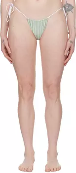 Двусторонние плавки бикини Green & White Woods Poster Girl