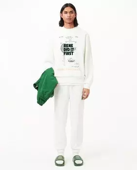 Двусторонние спортивные брюки-джоггеры из пике Lacoste, белый