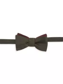 Двусторонний атласный галстук-бабочка Paul Stuart, оливковый