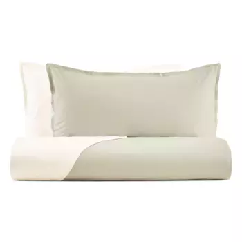 Двусторонний атласный пододеяльник Super 120 - Зеркало Lisola, слоновая кость-песок, односпальный