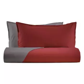 Двусторонний атласный пододеяльник Super 120 - Зеркало Lisola, гризайль-бордо, полуторный