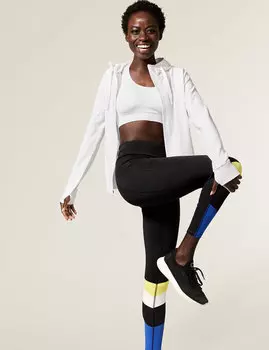 Двусторонний бесшовный спортивный бюстгальтер средней поддержки Goodmove, белый микс