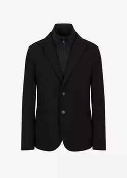 Двусторонний блейзер из джерси Armani Exchange, черный