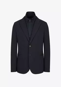 Двусторонний блейзер из джерси Armani Exchange, синий
