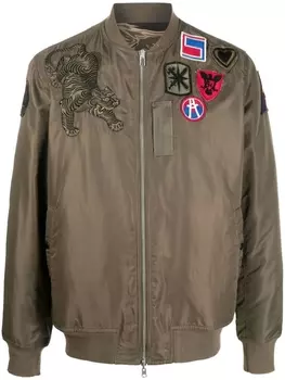 Двусторонний бомбер с нашивкой Maharishi, зеленый