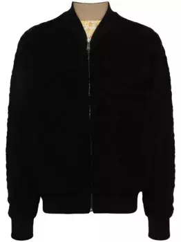 Двусторонний бомбер с узором VERSACE, черный