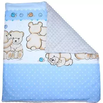 Двусторонний чехол MINKY, чехол для подушки, чехол для подушки, украшение для маленьких детей - 6 - медведи синий + серый Primawela