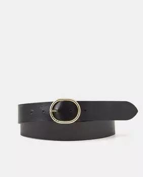 Двусторонний черно-коричневый ремень с овальной пряжкой Levi's, черный