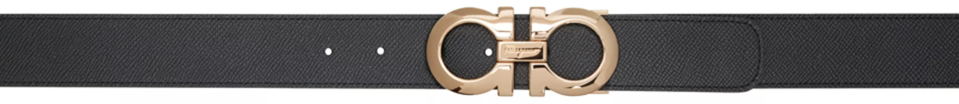 Двусторонний черно-синий ремень Gancini Ferragamo