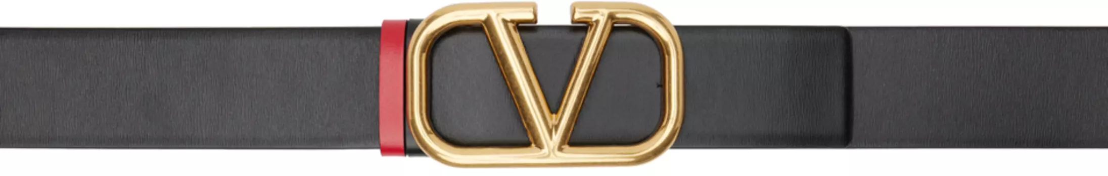 Двусторонний черный и красный ремень с логотипом Valentino Garavani