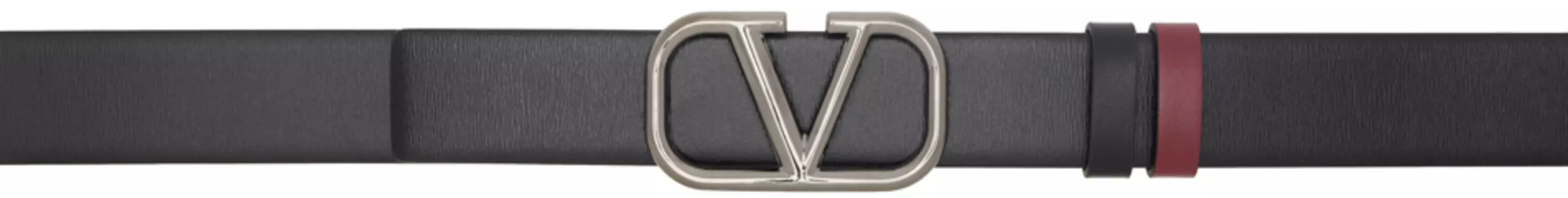 Двусторонний черный ремень с логотипом VLogo Valentino Garavani