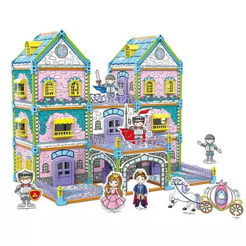 Двусторонний домик для сборки и раскраски - Замок Принцессы / ХАБАРРИ HABARRI