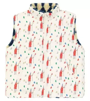 Двусторонний флисовый жилет с принтом Jellymallow, белый