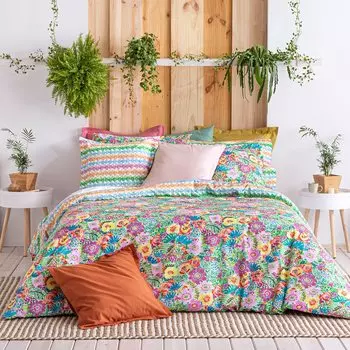 Двусторонний хлопковый пододеяльник 144 нити Lola Naf Naf, разноцветные