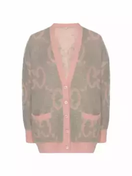 Двусторонний кардиган с монограммой Jumbo GG Gucci, мультиколор
