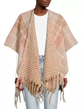 Двусторонний кардиган с открытой передней частью в клетку из букле Nine West, цвет Neutral