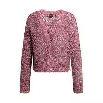 Двусторонний кардиган с открытой структурой BOSS, цвет patterned