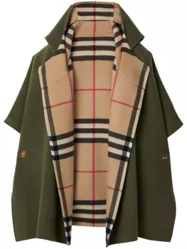Двусторонний кашемировый кейп Burberry, зеленый