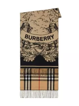 Двусторонний кашемировый шарф Burberry, бежевый