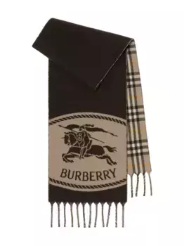 Двусторонний кашемировый шарф BURBERRY, коричневый