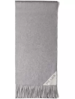 Двусторонний кашемировый шарф Prada, серый