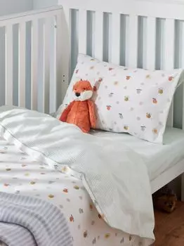 Двусторонний комплект пододеяльника и наволочки для малышей John Lewis Oh My Darling Bee с принтом, детская кроватка (120 x 140 см)