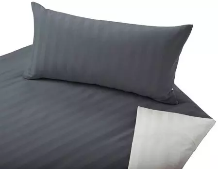 Двусторонний комплект постельного белья из органического сатина Cotonea Linea цвет платина/лунный камень-I310 размер 135х200+80х80 см